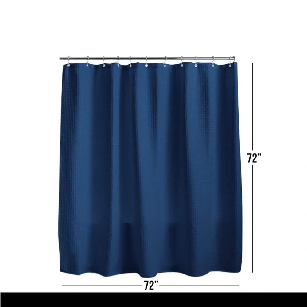 Waffle Shower Curtain, Thick Weighted Fabric, Wrinkle and Rust Resistant  NWOT